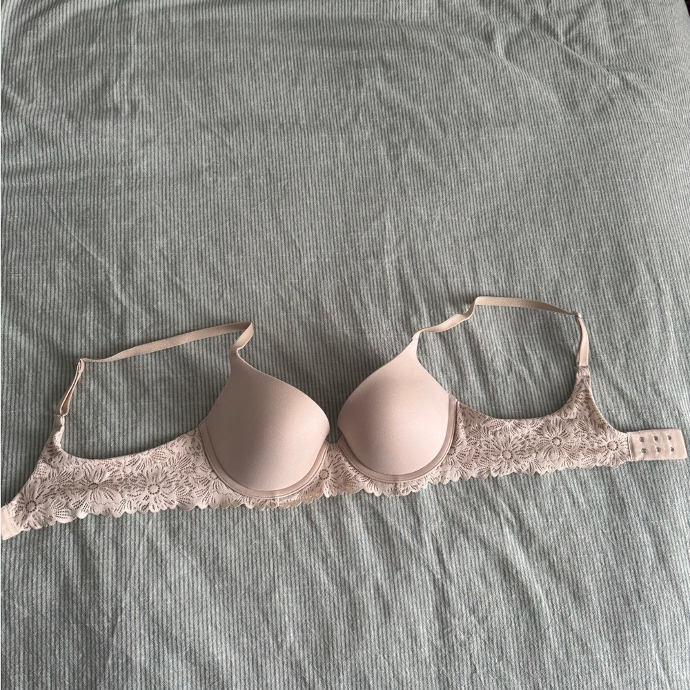 Aerie Floral Lace Beige Bra